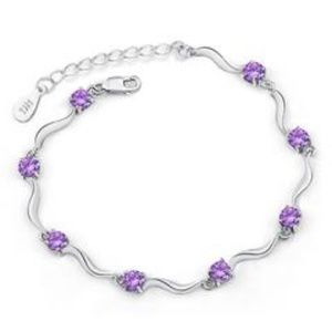 Genuine gemstone Amethyst sterling silver